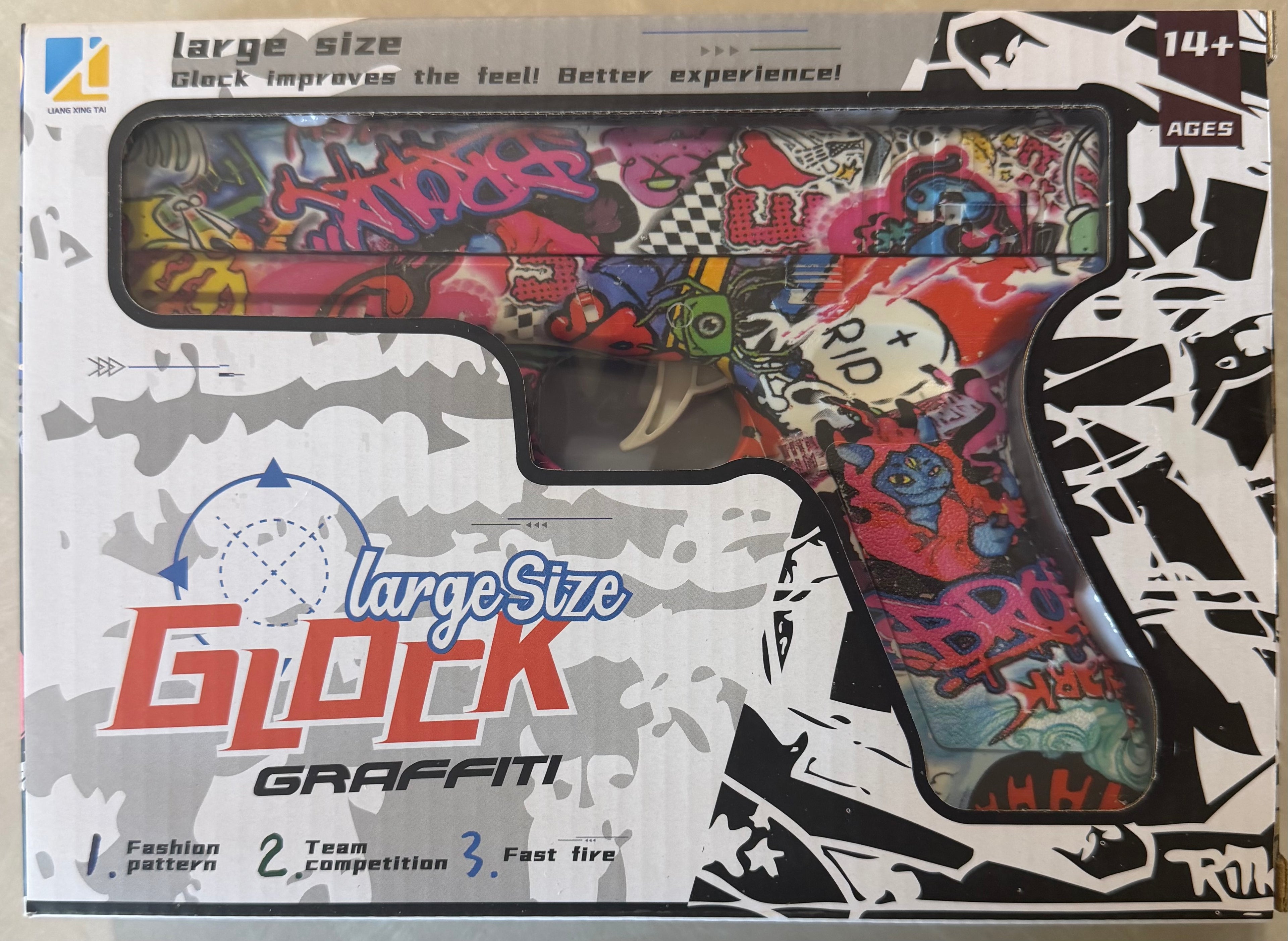 Large Size Glock Graffiti Toy Pistol 14+ Colorful Street Art Design