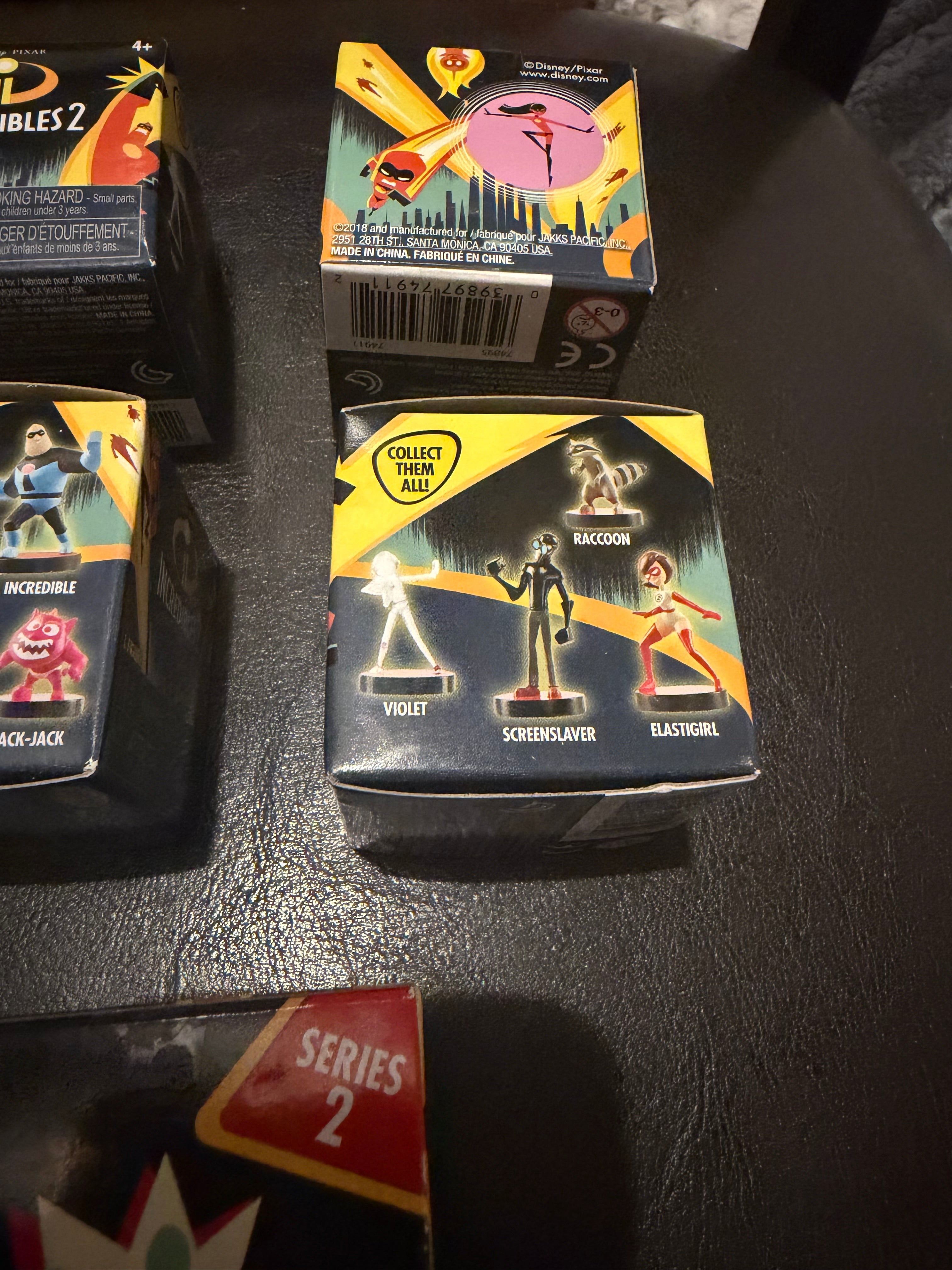 Disney Pixar Incredibles 2 Jakks Pacific Mini Supers / Mystery Figure blind boxes *Series Two* Sealed Never Opened * Lot of 5*