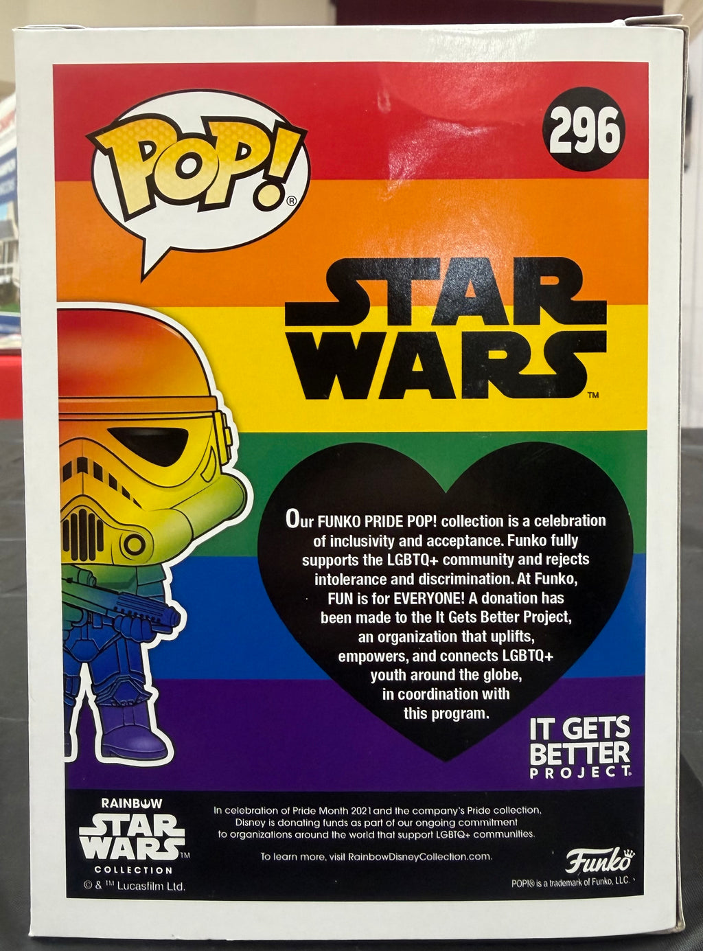 Funko Pop! Star Wars Stormtrooper #296 Rainbow Pride Bobble-Head Vinyl Figure