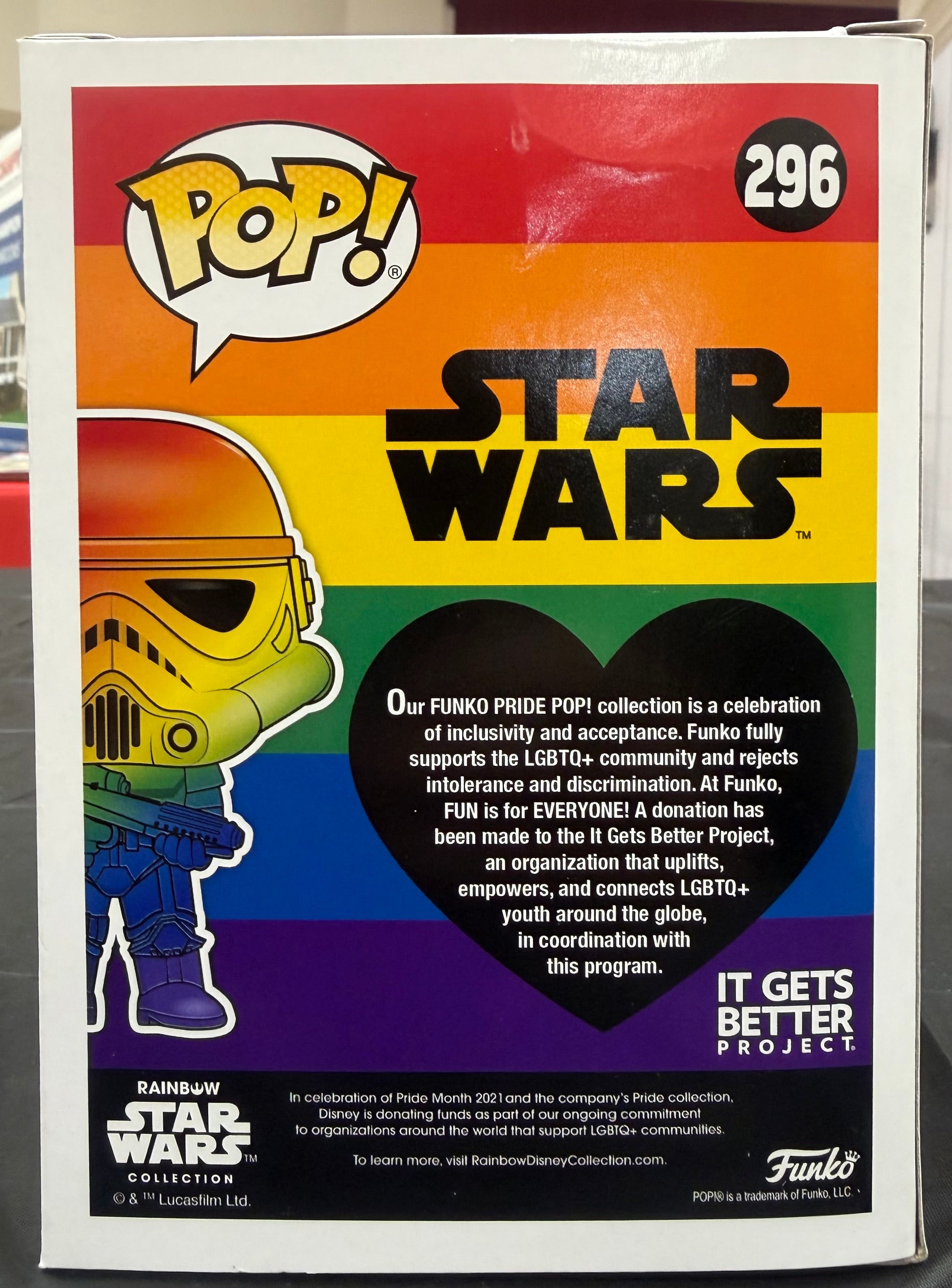 Funko Pop! Star Wars Stormtrooper #296 Rainbow Pride Bobble-Head Vinyl Figure