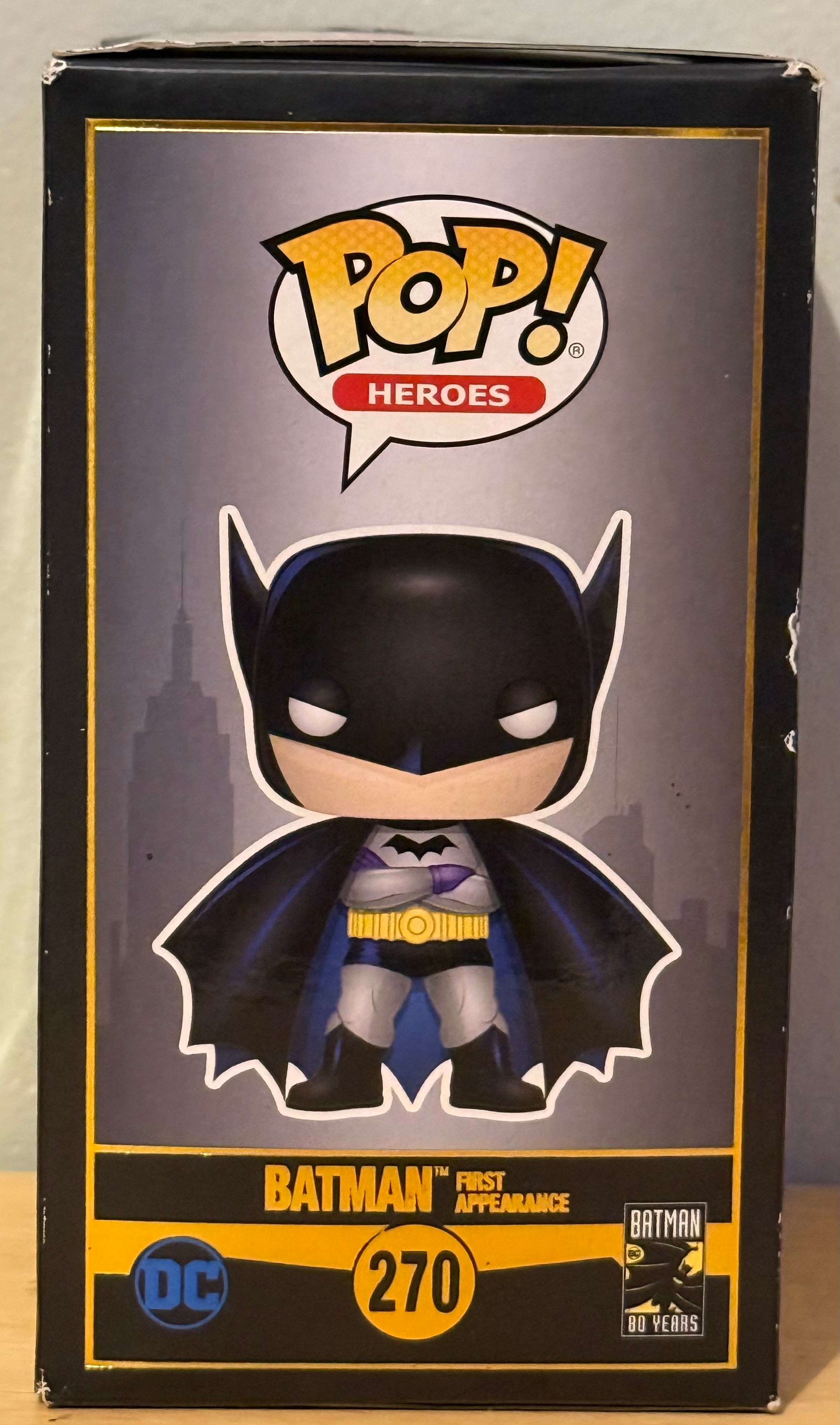 Funko Pop! Heroes Batman First Appearance #270 Batman 80 Years Vinyl Figure *Small Dent*