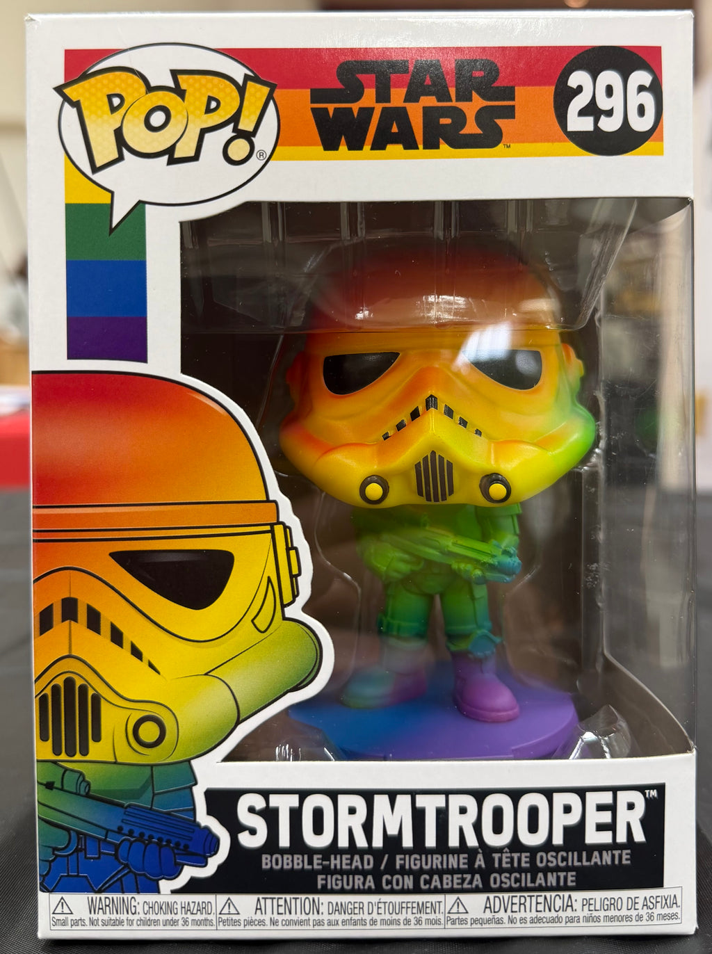 Funko Pop! Star Wars Stormtrooper #296 Rainbow Pride Bobble-Head Vinyl Figure