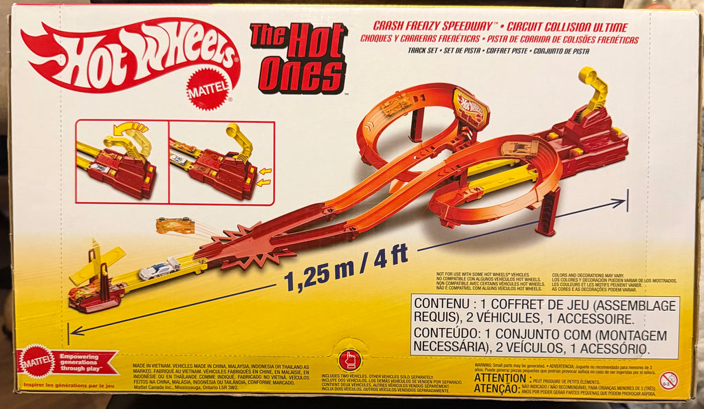Hot Wheels The Hot Ones Crash Frenzy Speedway Track Set Mattel Speed Snap