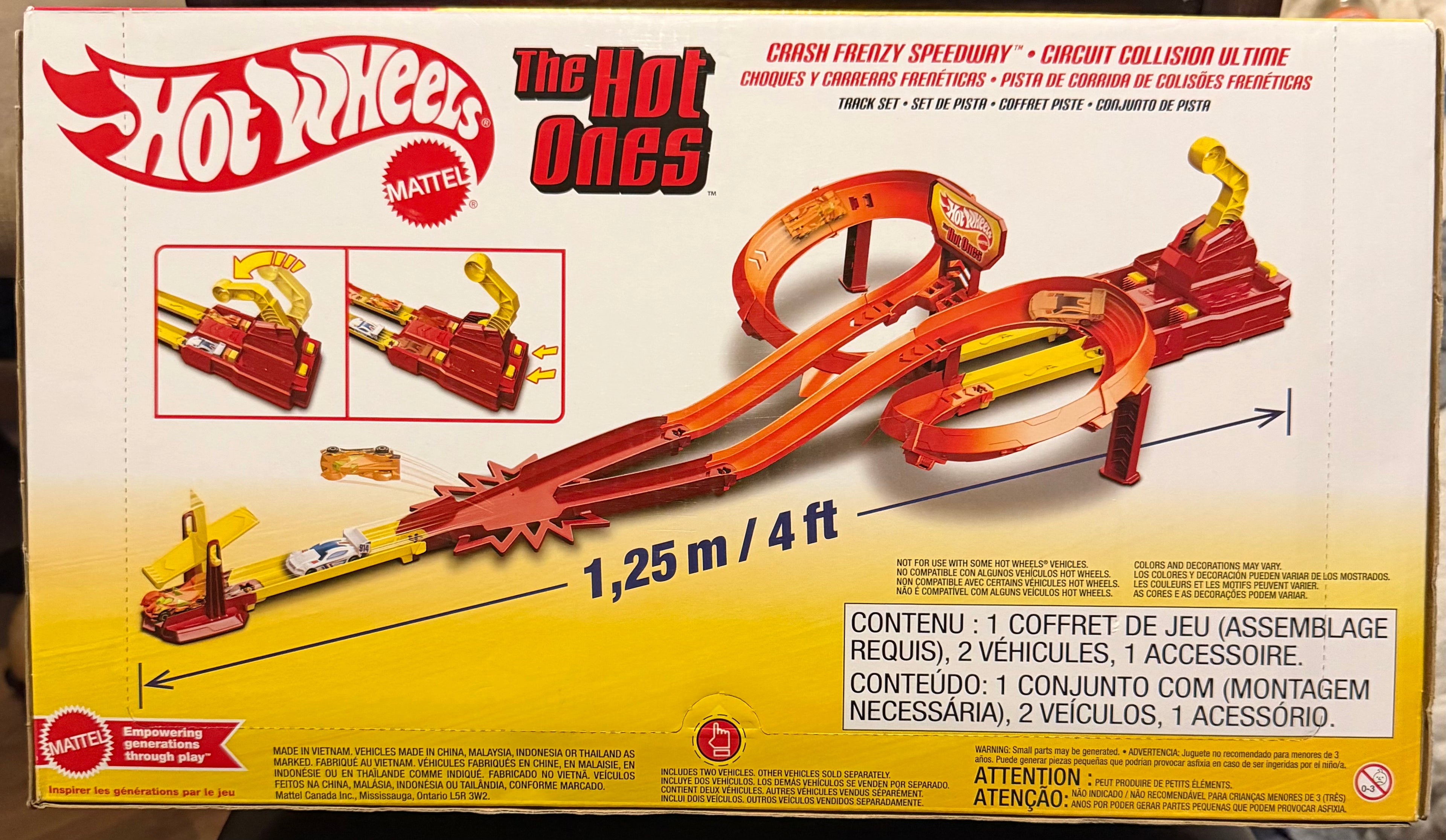 Hot Wheels The Hot Ones Crash Frenzy Speedway Track Set Mattel Speed Snap