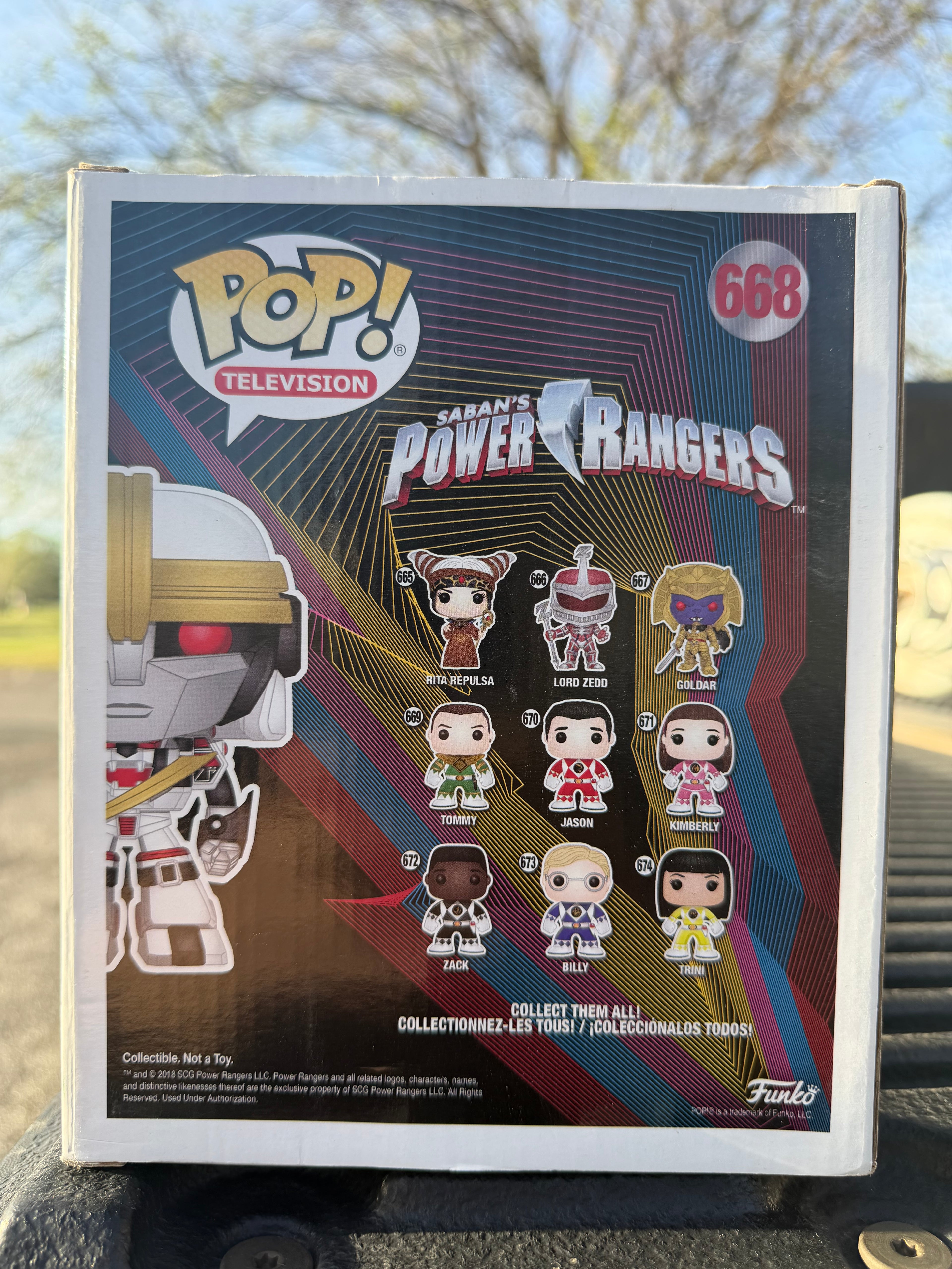 Funko Pop! Television White Tigerzord #668 Hot Topic Exclusive Power Rangers 25 Years