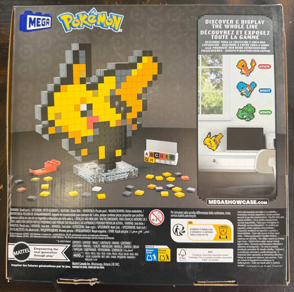 MEGA Pokémon Pikachu Pixel Art Building Set HTH74 — 400 Pieces