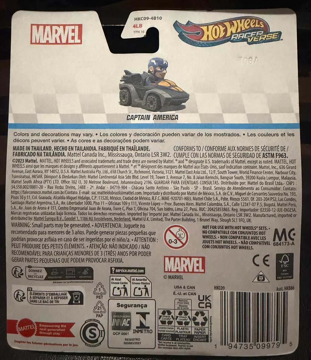 Hot Wheels RacerVerse Marvel Captain America Die-Cast Vehicle