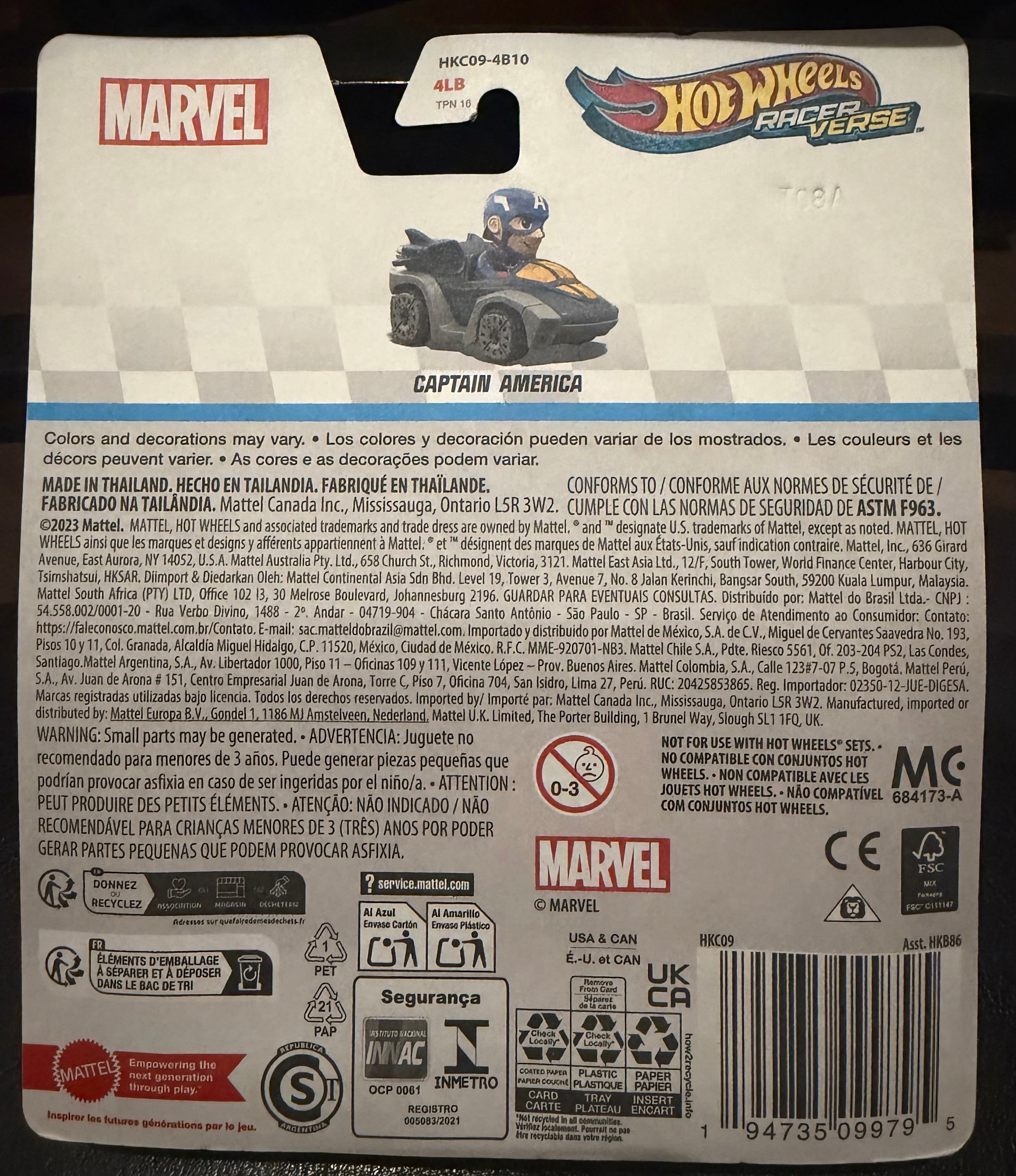 Hot Wheels RacerVerse Marvel Captain America Die-Cast Vehicle