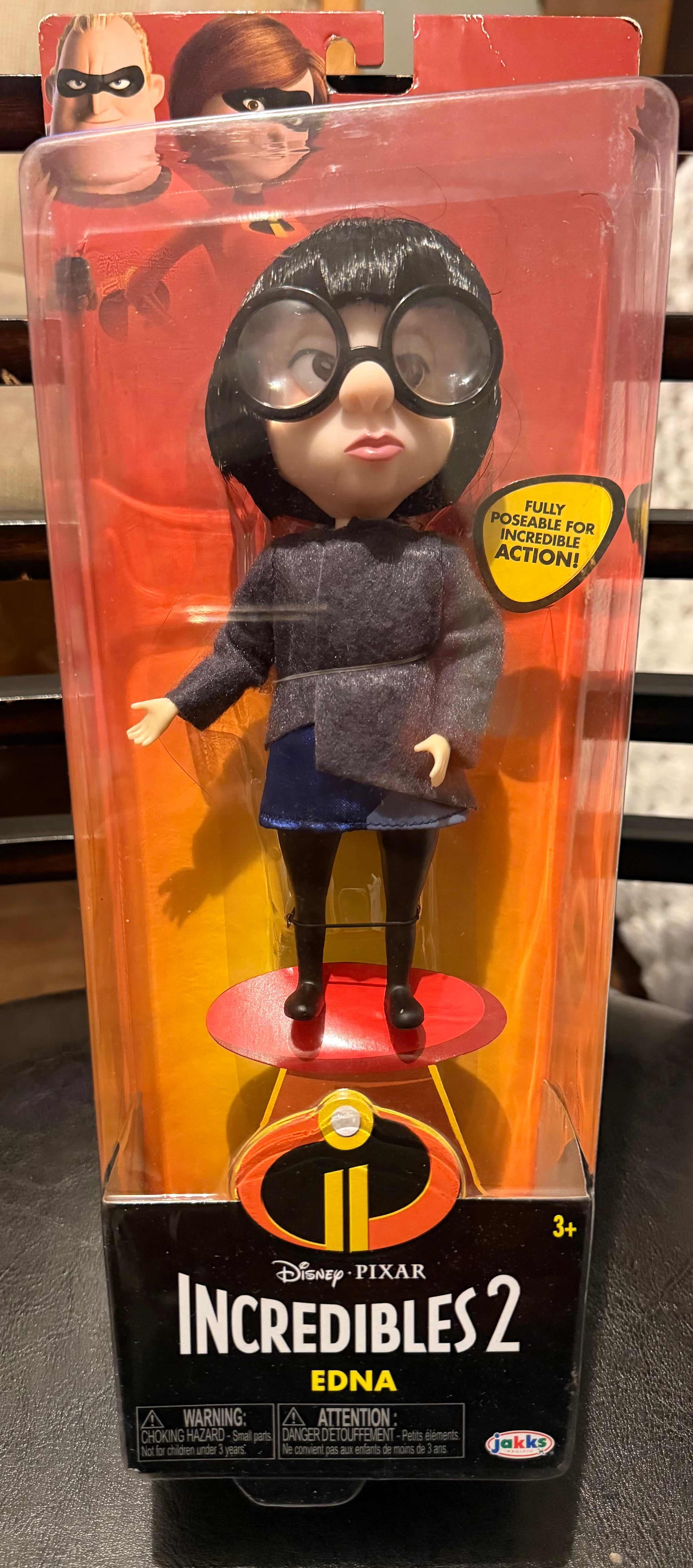 Disney Pixar Incredibles 2 Edna Poseable Doll Figure by Jakks Pacific
