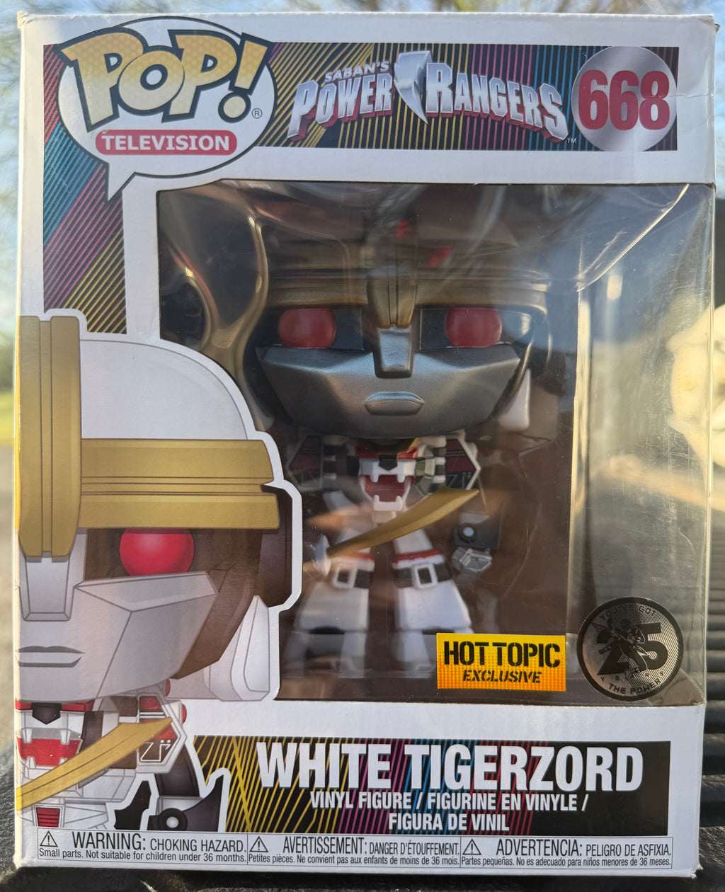 Funko Pop! Television White Tigerzord #668 Hot Topic Exclusive Power Rangers 25 Years