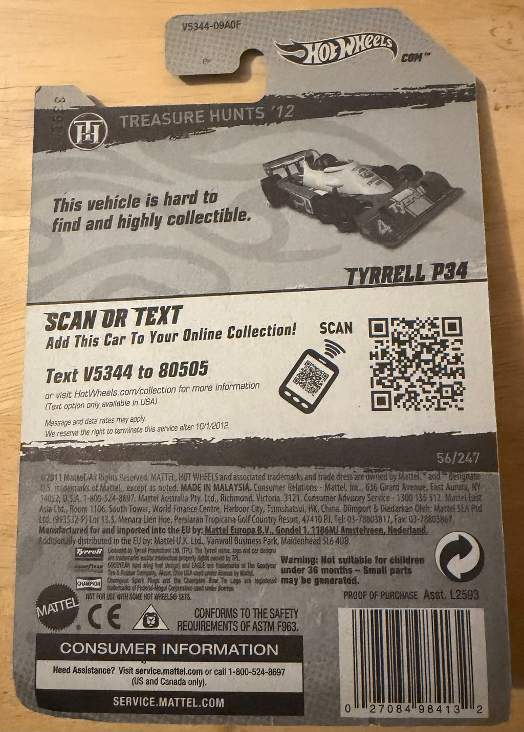 Hot Wheels Tyrrell P34 Treasure Hunts ’12 6/15 #56/247
