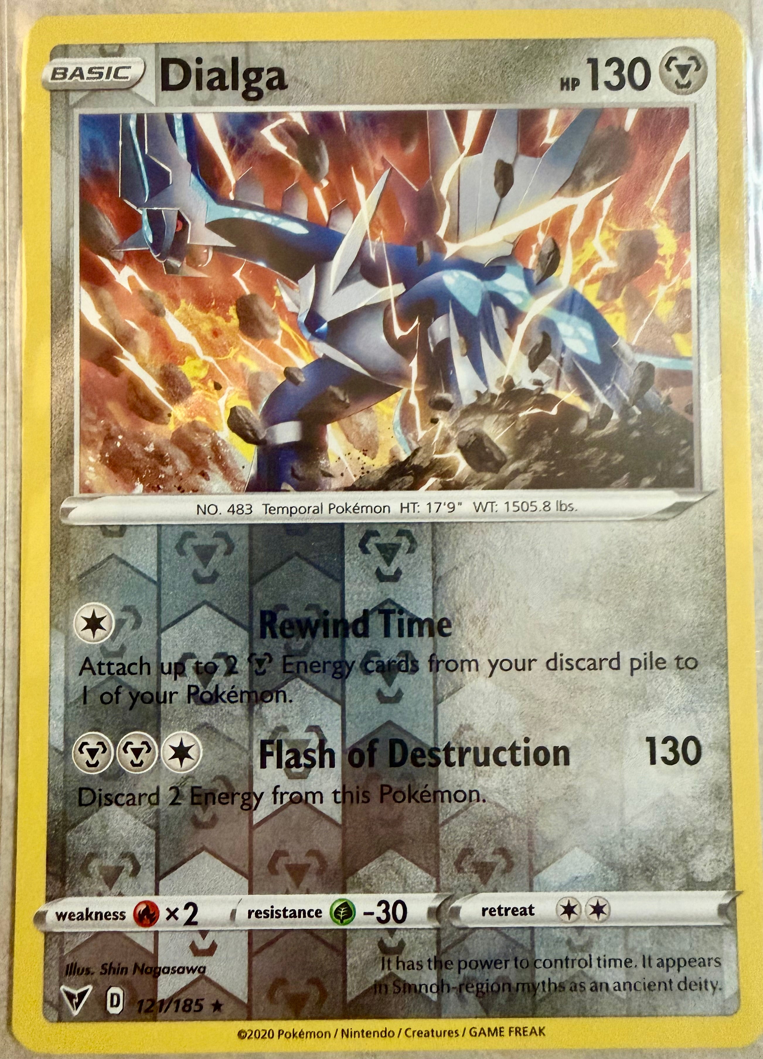 Dialga 121/185 is a reverse holo rare