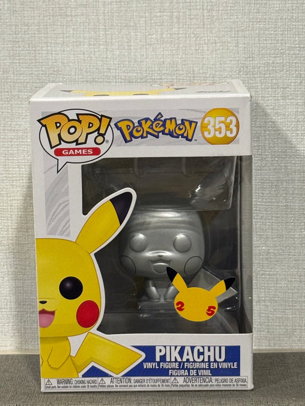 Pokémon Pikachu #353 *Limited Edition* (Stamped 25th Anniversary metallic/silver)