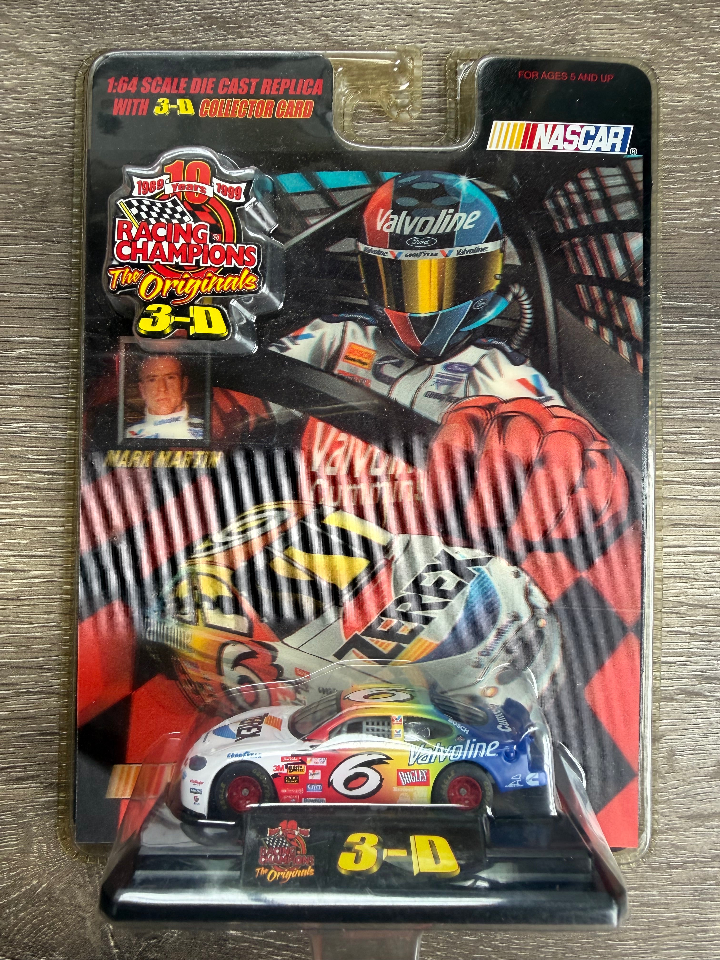 1999 Racing Champions The Originals 3-D Mark Martin #6 Valvoline 1:64 Die-Cast NASCAR — Item #91190