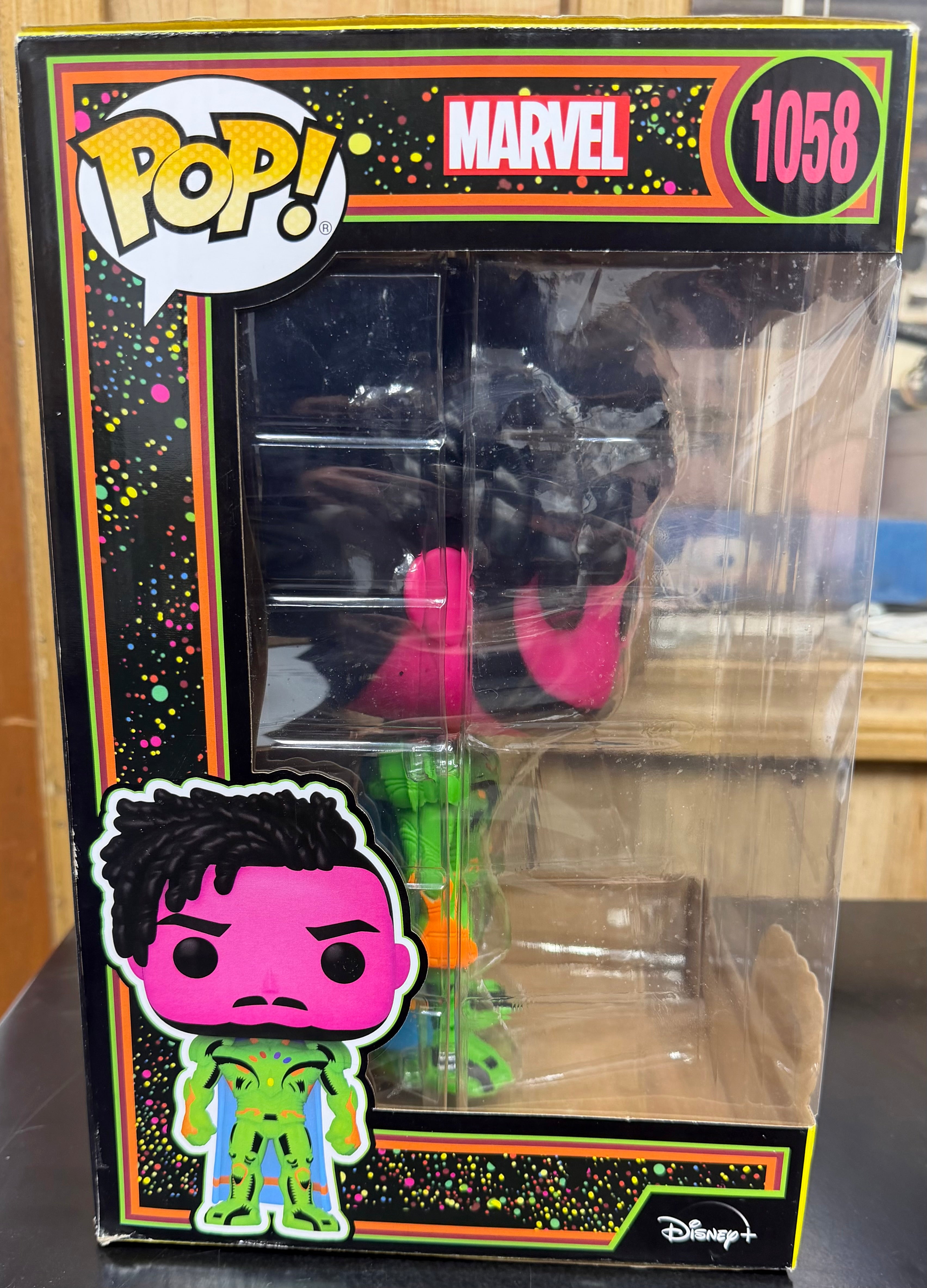 Funko Pop! Marvel Studios What If…? Infinity Killmonger #1058 Target Exclusive Blacklight 10-Inch Bobble-Head