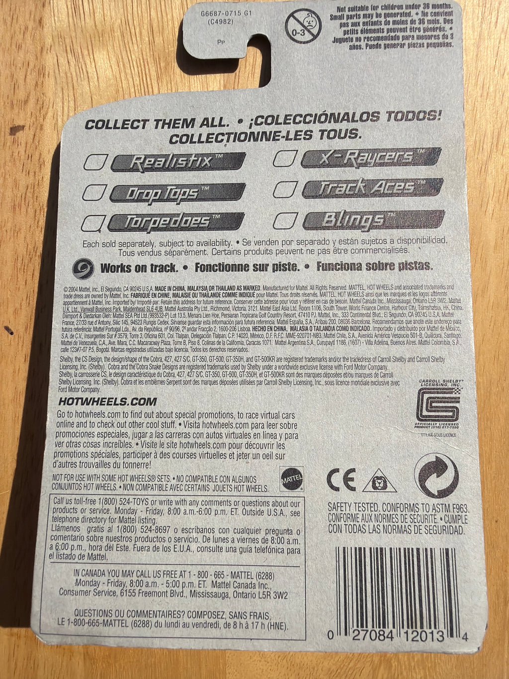 2005 Hot Wheels First Editions Realistix Ford Shelby Cobra Concept, numbered 001