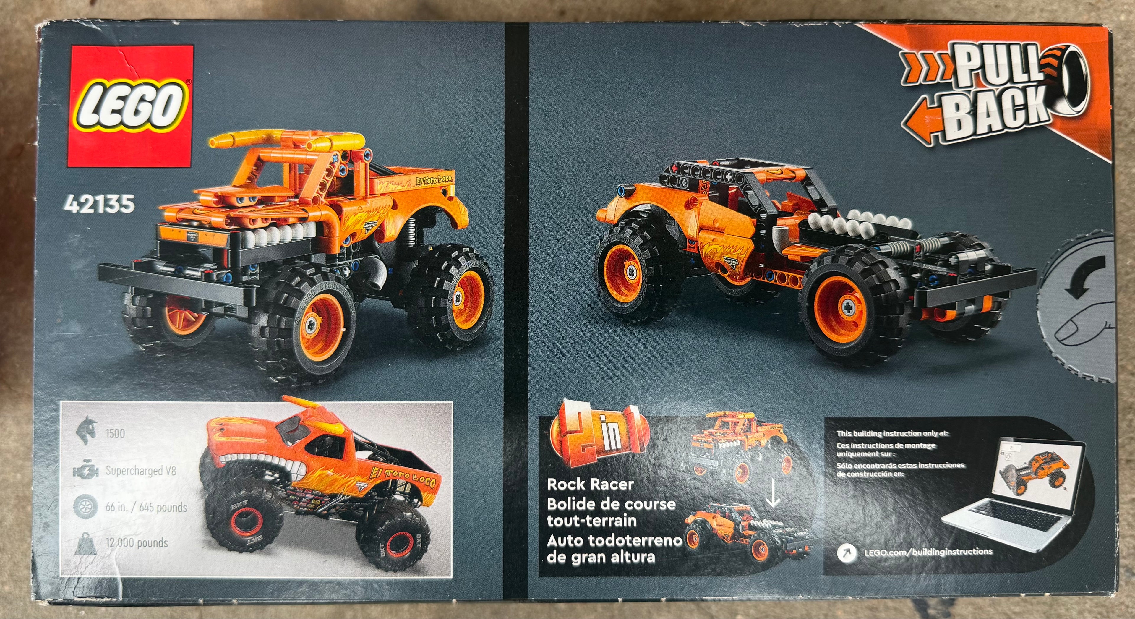 LEGO Technic 42135 Monster Jam El Toro Loco Pull-Back Truck Retired Set