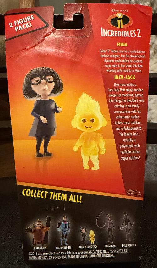 Disney Pixar Incredibles 2 Edna & Jack-Jack 2 Figure Pack JAKKS Pacific