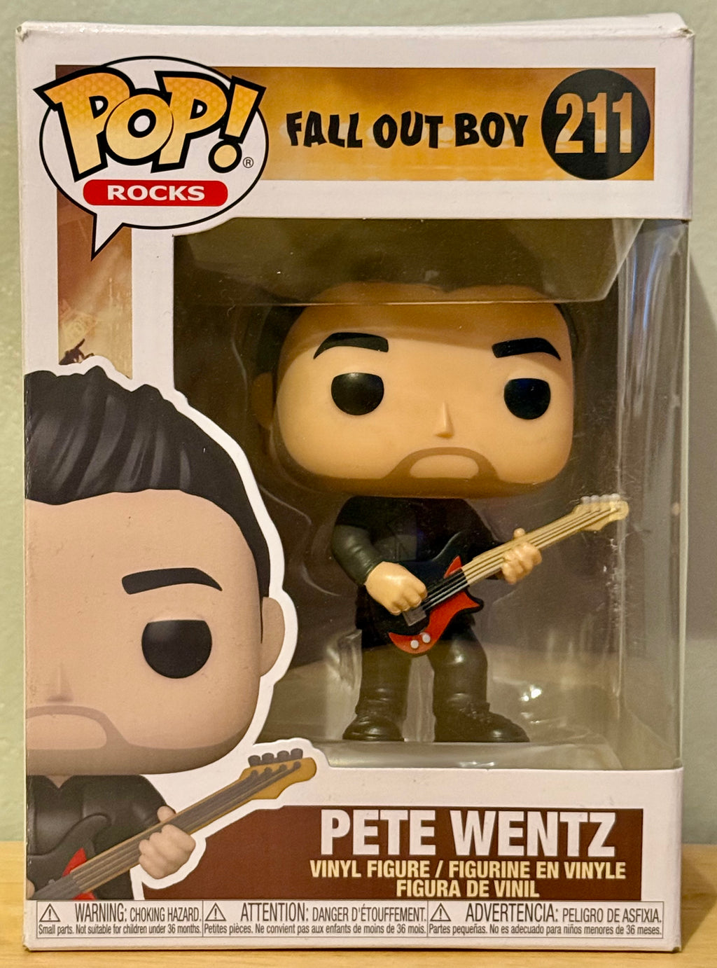 Funko Pop! Rocks Fall Out Boy Pete Wentz #211 Vinyl Figure *Heavy Tear in Top*
