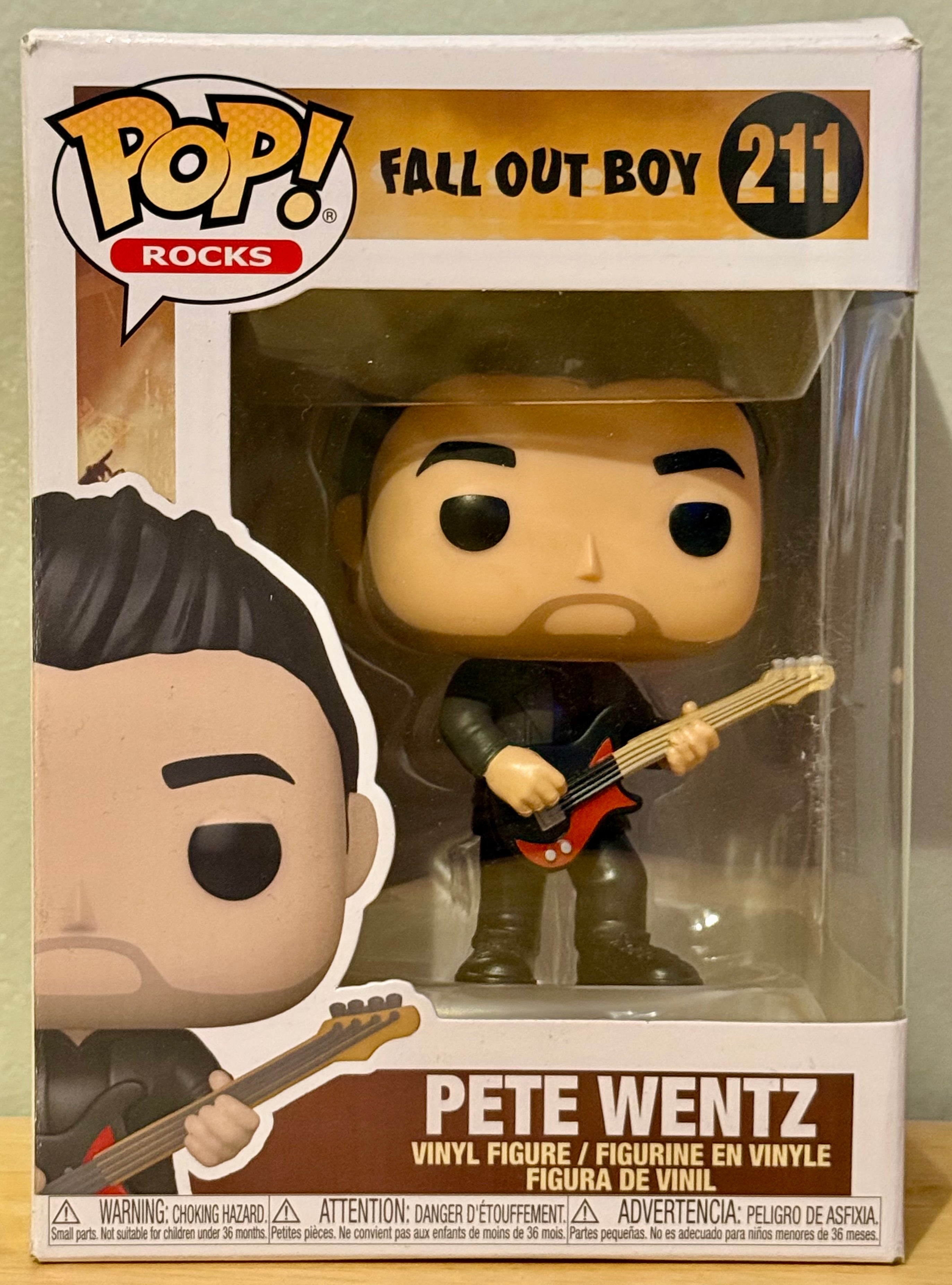 Funko Pop! Rocks Fall Out Boy Pete Wentz #211 Vinyl Figure *Heavy Tear in Top*